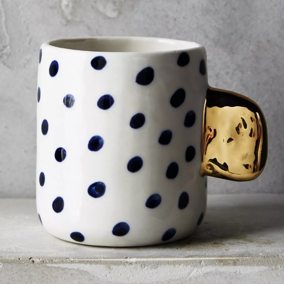 NIB Anthropologie Glowing Arbor Mug - Dots